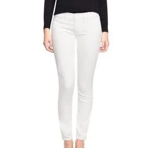 Tori Burch Mid Rise Super Skinny White Jeans
